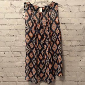 Aztec Print Sleeveless Blouse